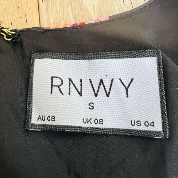 Runway The Label Mini Dress Small Black Floral Long Sleeve V Neck RNWY Aysa Club - Picture 3 of 16